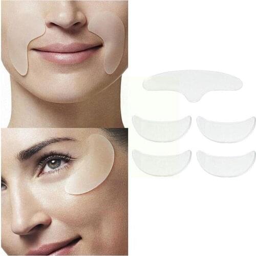 Reusable Anti Wrinkle Neck Pad Silicon Transparent Silica Neck Microgroove Sticker Care Gel Removal Anti Patch Skin Care U0I0