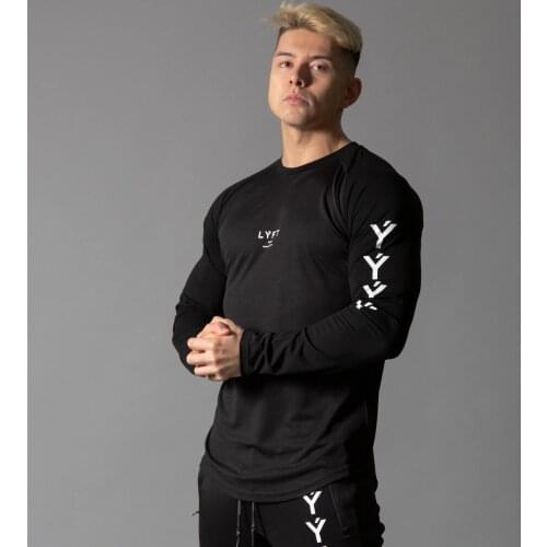Autumn Shirt for Men Long Sleeve Shirts Bodybuilding Underwear Jogger Workout Tshirt 3XL