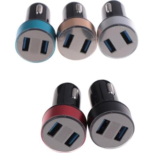 New 1pc Dual USB Car Charger Adapter 3.1A Digital LED Voltage/Current Display Auto Vehicle Metal Charger Car Electronics