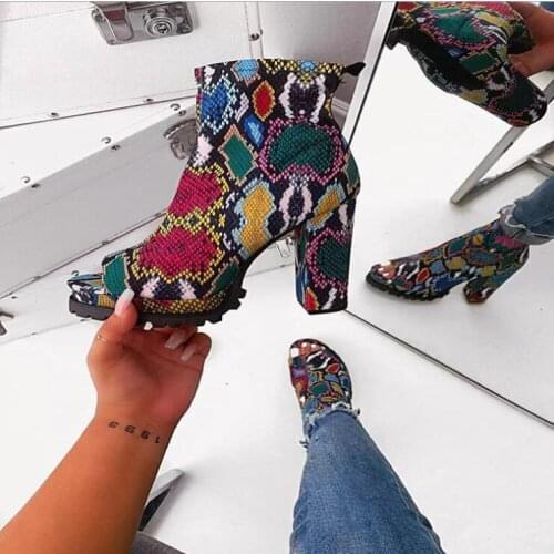 2020 autumn/winter cotton square root banquet waterproof platform fish mouth boots outdoor leisure all-match motorcycle boots ms