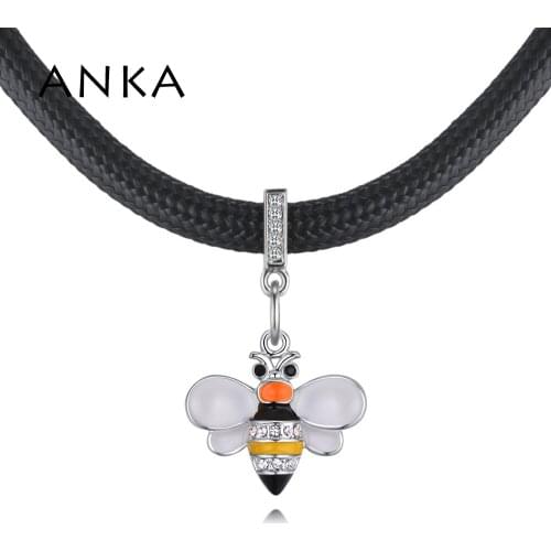 ANKA Brand Jewelry Fashion Small Bee Crystal Chokers Necklace Crystals from Austria For Women Gift #132407