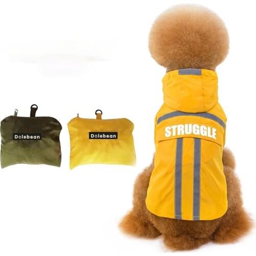 Fashion Pet Raincoat New Two-layer Dog Raincoat Waterproof Reflective Teddy Dog Hooded Rain Coat Dog Costume Poncho Raincoat