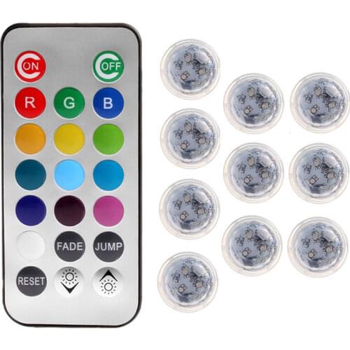 Remote Controlled RGB Submersible Light Battery Operated Underwater Night Lamp Vase Bowl Outdoor Garden Wedding Party Decoration