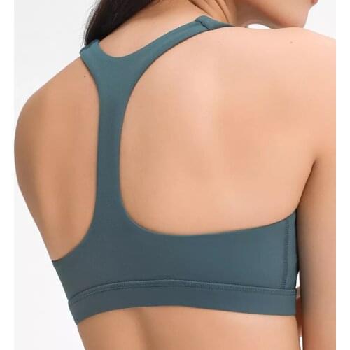 ZenYoga STROKE Y-Back Racerback Fitness Sports Bra Tops Women Plain Padded Naked Feel Workout Gym Bras Athletic Brassiere