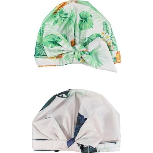 Waterproof Fashionable Shower Cap Elastic Bow Reusable Multipurpose Universal Hair Care Cap for Women A66