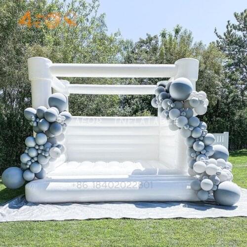 Commerical Grade wedding balloon white bouncy house White Moonwalk jumper soft play