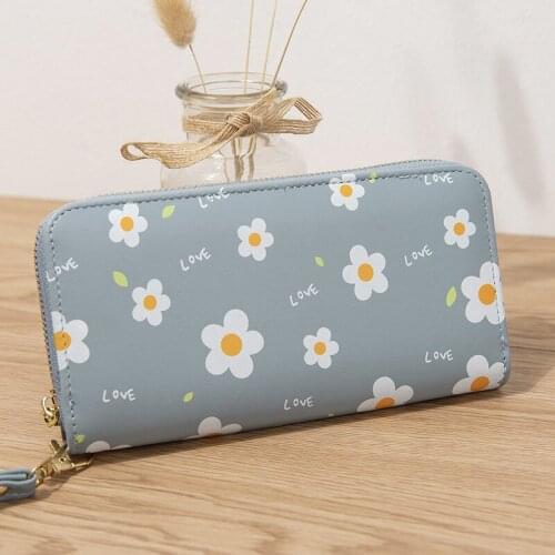 Women Wallet PU Leather Purse Female Long Wallet Flowers Pouch Handbag For Girl Coin Purse Card Holders Clutch Phone Bag