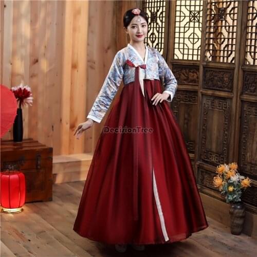 2021 traditional korean clothing for women hanbok dress ancient costume retro court korea stage performance wedding dance dress