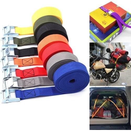 1M New Buckle Tie-Down Belt cargo straps for Car motorcycle Bike With Metal Buckle Tow Rope Strong Ratchet Belt for Luggage Bag