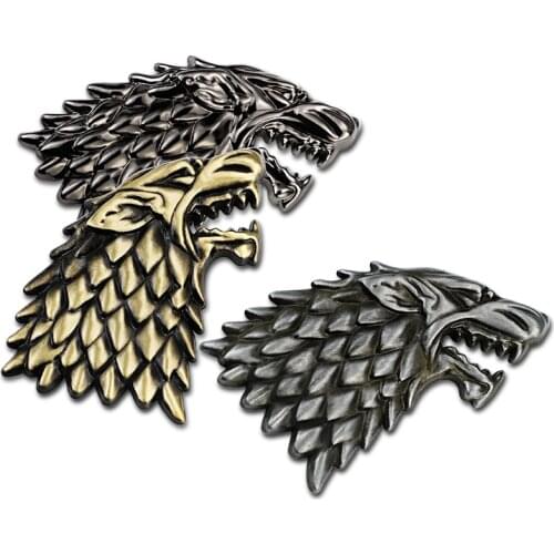 1Pcs 3D metal car sticker wolf head logo badge body trunk decal decoration motorcycle general accessories