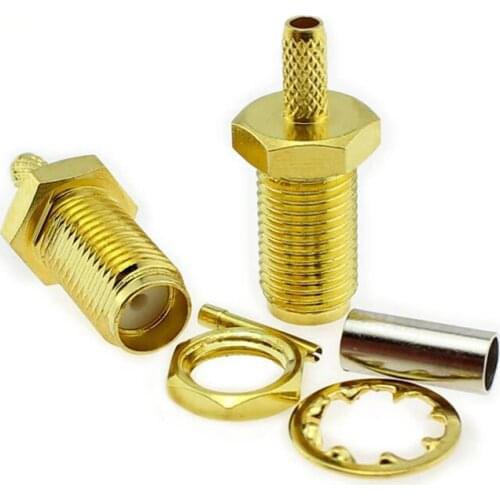 10pcs RF Connector RPSMA-KY-1.5 Waterproof SMA Female Head Male Pin Outside Threaded Inner Needle For 50-1.5 RG316