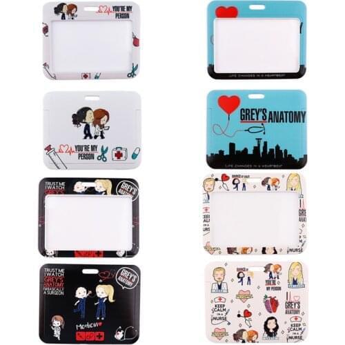 20pcs/lot BH1535 Blinghero Greys Anatomy Fashion Lanyards Name Work Card Cover Badge Holder For Nurse Doctor Accessories Gift