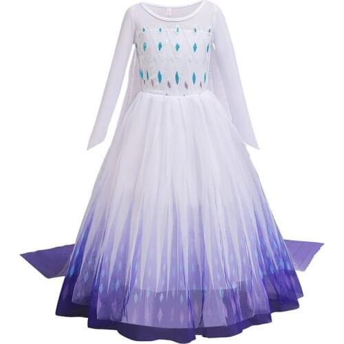 2020 New Party Snow Girls Dress Princess Costume Children Dress Up Kids Dresses For Girls Clothing Size 4-10 Years