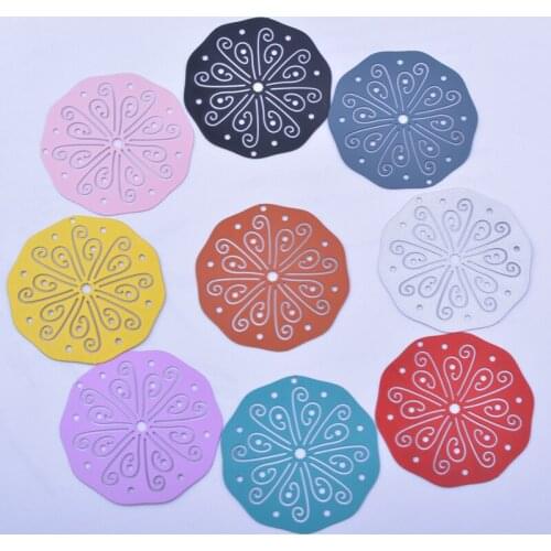 30pcs AB6583 40mm Light Purple Orange Big Charms Metal Brass Thin Pendant Earring Findings