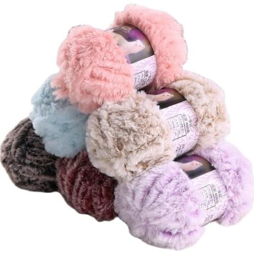 50g/Roll Knitting Yarn Needles Imitation Mink for Scarf Sweater DIY Crochet Thread Cashmere Baby Soft Plush Yarn for Sewing