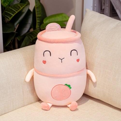 55-65cm Cute Fruit Milk Tea Cup Pillow Soft MilkTea Cup Plush Toy Nap Pillow Chair Cushion Child’s Birthday Gift