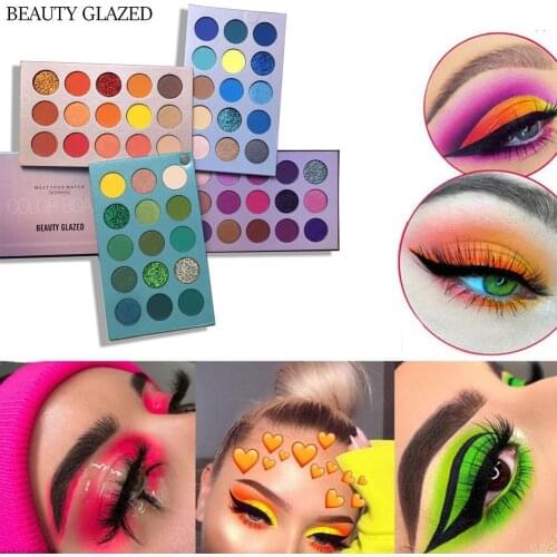60 Colors 4 In 1 Newest Beauty Glazed Long Lasting Mate Tray Good Shadow Eye Shimmer Pigment Palette Shimmer Board Matte Gl T2Y5