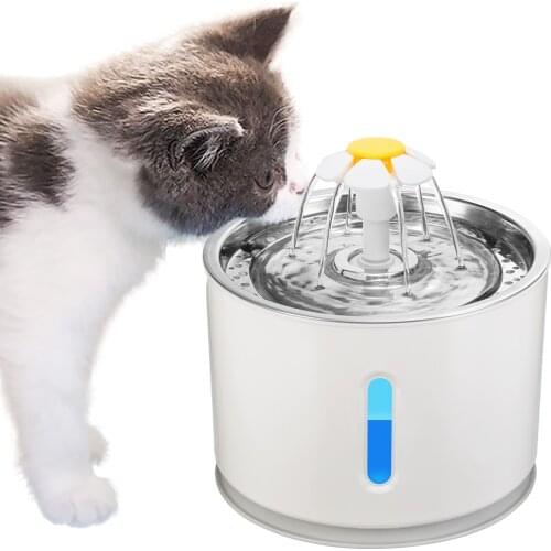 2.4L Automatic Pet Cat Water Fountain With LED Electric USB Dog Cat Pet Mute Drinker Feeder Bowl Pet Drinking Fountain Dispenser