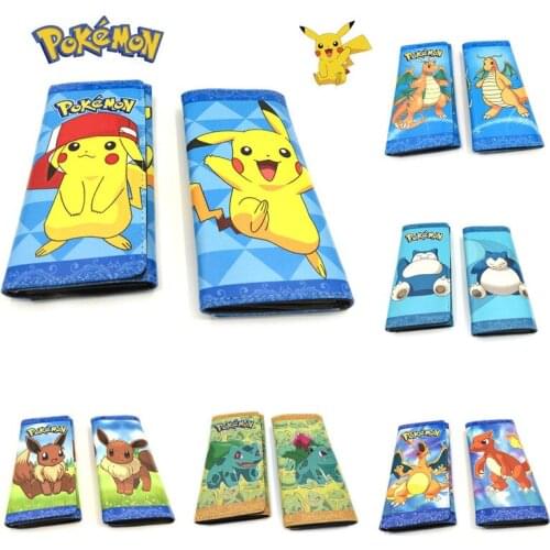 Pokemon Pikachu Anime Adult Long Wallet Charmander Cartoon Large Capacity Snap Button Card Holder Coin Purse Halloween Gift