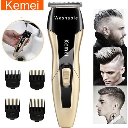 Kemei electric hair clipper body waterproof mens hair trimmer rechargeable aircraft shears safe haircut low noise 5