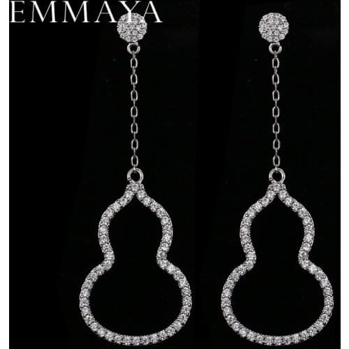 EMMAYA Fashion New Long Earrings with Best CZ Stones Gourd Earrings for Women Elegant Gift Lady Top Quality Factory Price