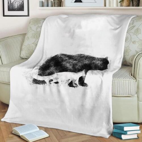 Animals Bear and Fox Flannel Throw Blanket 3D Printed Keep Warm Sofa Child Blanket Home Decor Textiles Dream Family Gift