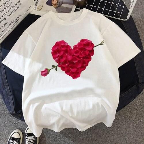 Womens T-shirt cute strawberry apple funny printed T-shirt fashion casual white T-shirt Harajuku graphic T-shirt short sleeve