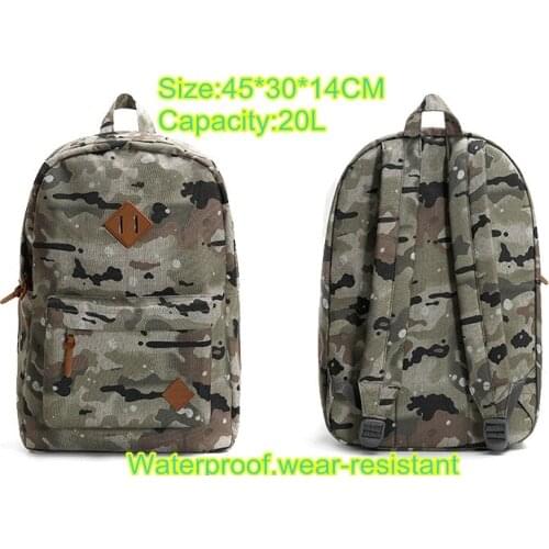 Camouflage Ski Snow Backpack 20L High Capacity Waterproof Wear-Resistant Camo Travelling Camping Hiking Bag Can Put Laptop