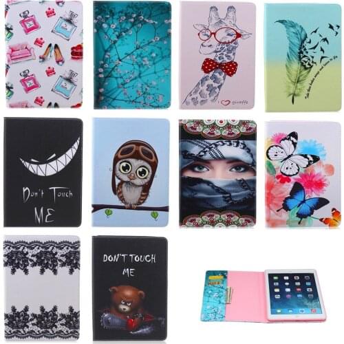 Giraffe Print Fold Stand Leather Case Smart Cover for Apple iPad 5 Ipad5 tablet case For Apple ipad Air 1 9.7'' #N