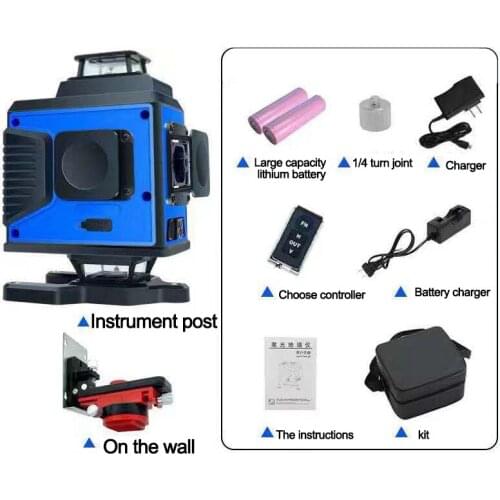 16 Lines 4D Laser Level Green Line Laser leveling device green beam laser level self-leveling Horizontal vertical measure tool