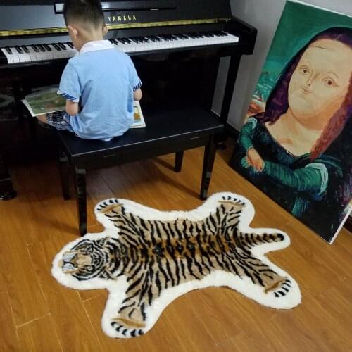 Leopard tiger panda Rug Cowhide zebra striped printed animal faux skin carpet children Mats Irregular shape Sofa for kids room