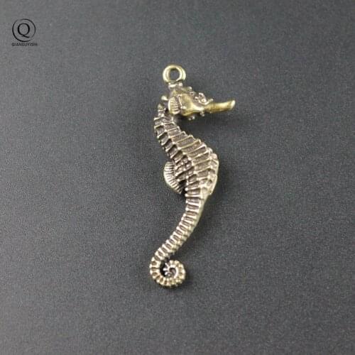 Copper Hippocampus Key Chains Pendants Brass Key Rings Hanging Trinket Keychains Men Car Key Holder Ornaments Gifts