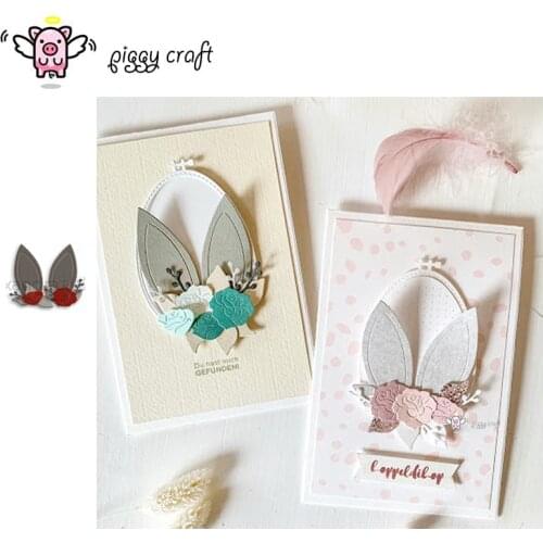 Piggy Craft metal cutting dies cut die mold Easter bunny ears Scrapbook paper craft knife mould blade punch stencils dies