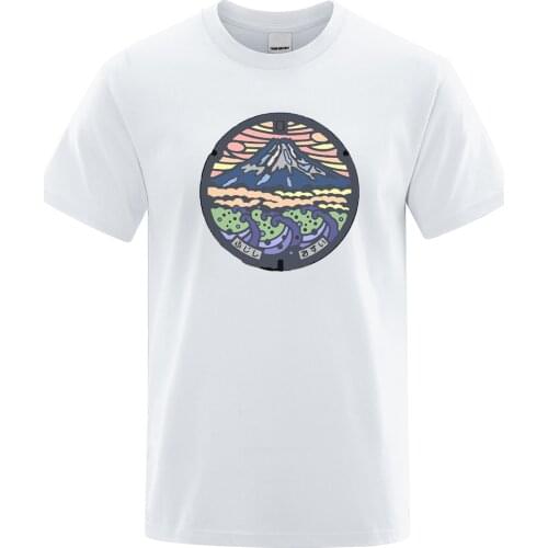Mount Fiji Japan Culture Style Printing Tops Men Vintage Breathable T Shirt Summer Sweat Casual T-Shirt Brand Tee Clothes Man