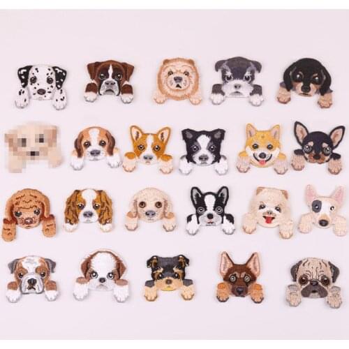 Puppy Chihuahua Shiba Dog Husky Patch For Babys Clothing Backpack Decoration Small Applique Iron On Embroidery Patches Badge