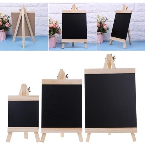 Desktop Message Blackboard Easel Chalkboard Kids Wood Writing Boards Collapsible M5TE