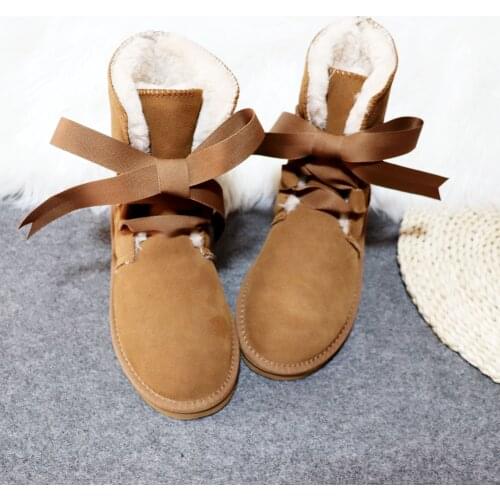 Genuine Leather Mid Calf Women Shoes Cheap 2020 Cowskin Fashion Woman Snow Boots Warm Womens Winter Boots Thick Plush