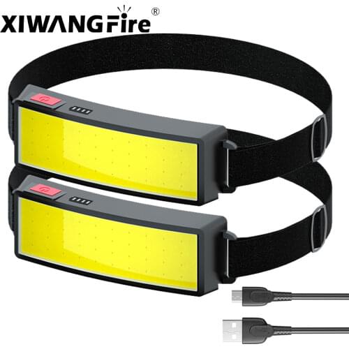 New Trend Cob Headlights Outdoor Household Portable LED Headlight with Built-in 1200mah Battery USB Rechargeable Head Lamp