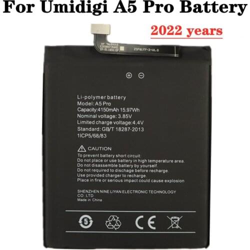 A5 Pro 4150mAh High Capacity Battery For UMI Umidigi A5 Pro A5Pro Phone Replacement Bateria Batteries
