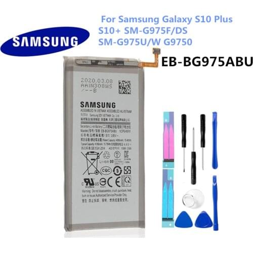 Original For Samsung Galaxy S10 Plus Battery S10+ SM-G9750 EB-BG975ABU 4100mAh Mobile Phone Batteria Akku Fast shipping+tloos
