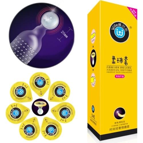 Wille Big Pearl Special Condom Soft Bead G Spot Condom For Men Ultra Stimulate Penis Extender Dotted Sleeve Latex Sex Product