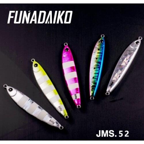 Funadaiko 5PCS Metal Jig Cast Jig Spoon 40G/60G/80G/100G Artificial Bait Shore Slow Jigging Sea Fishing Lures Fishing Tackle