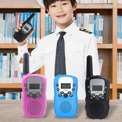 2pc/box Original Kids Walkie Talkie LCD Display AAA Battery Powered Handheld 1-5km Radio Transceiver Interphone Children Toys