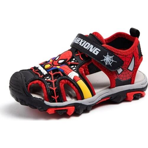 2021 Disney Summer kids sandal closed toe toddler boys spiderman sandals orthopedic sport pu leather baby boys beach sandals