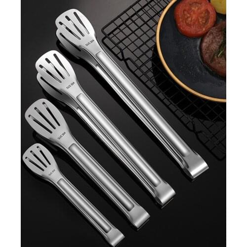 Three line stainless steel 304 food clip thickened food clip fried barbecue steak steamed bread barbecue clip