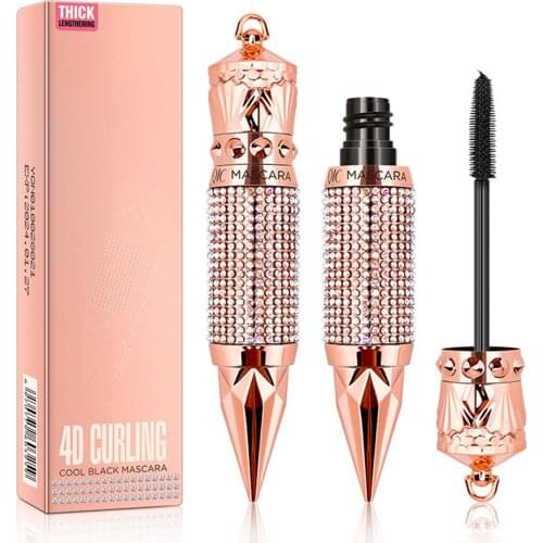 Flash Diamond Waterproof Silk Fiber Thick Lengthening Mascara No Clumping Smudge Proof Eyelashes Voluminous Eyelashes @ME