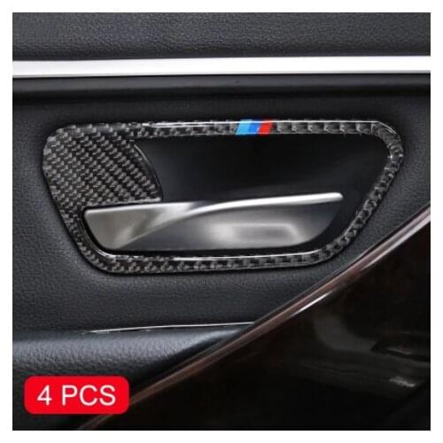 Genuine Carbon Fiber Interior Door Handle Surround Cover For BMW 3 4 Series F30 F31 F34 F36