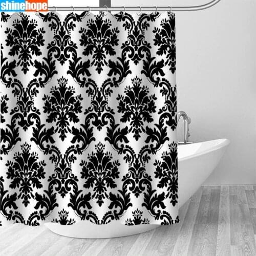 Nordic Pictures Polyester Waterproof Black and White Pattern Shower Curtains 180X200cm High Quality Bath Curtain In The Bathroom