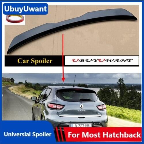 UBUYUWANT Rear Roof Lip Spoiler For Renault Clio 4 IV 2012-2019 ABS Universal Hatchback Spoiler Car Tail Wing For Megane 4 IV GT