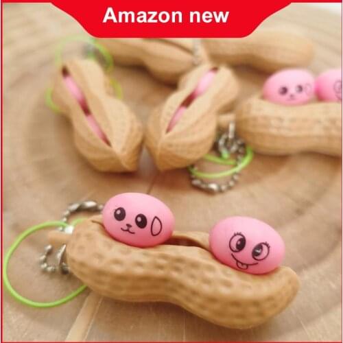 1/3 Pcs Squeeze Toys Infinite Peanut Keychain Kids Decompression Toys Children Adult Relieve Stress Finger Push Fidget Toys